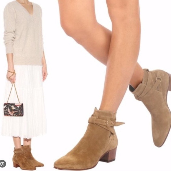 YSL Blake Jodhpur 40 boots in Suede Soho New Sigaro as seen on Kendall Jenner - Picture 2 of 15